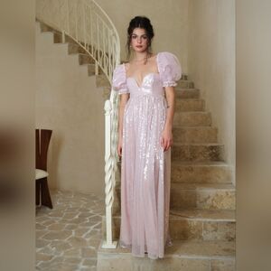 Elegant Pink Sequin Gown